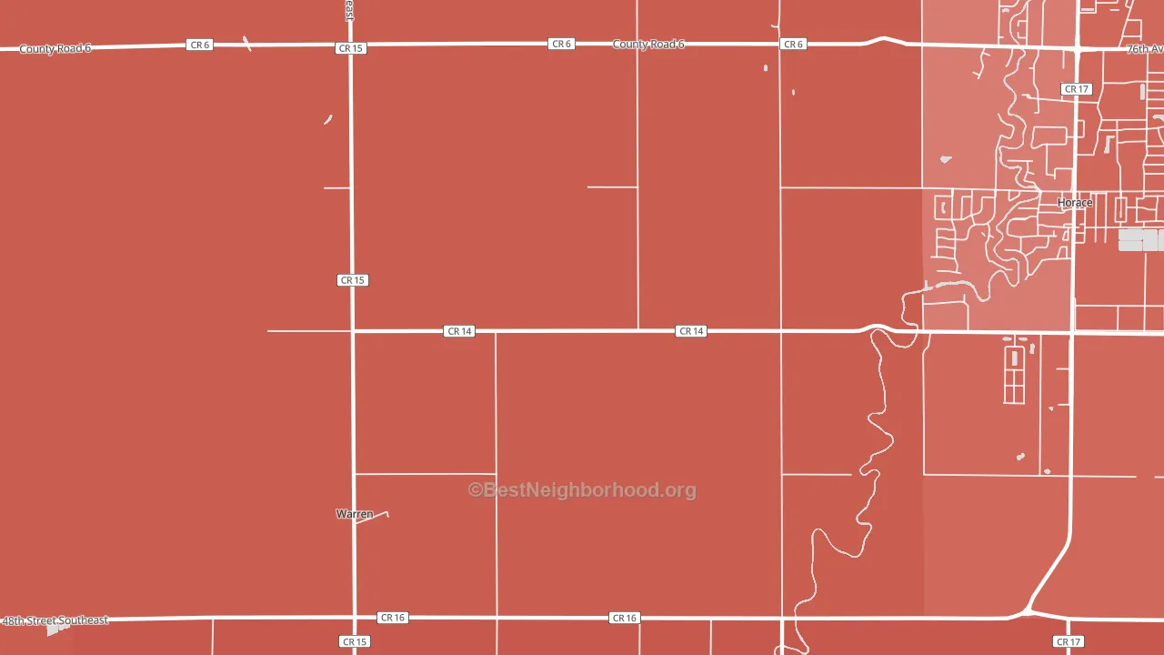 Warren, ND block-group political-lean map