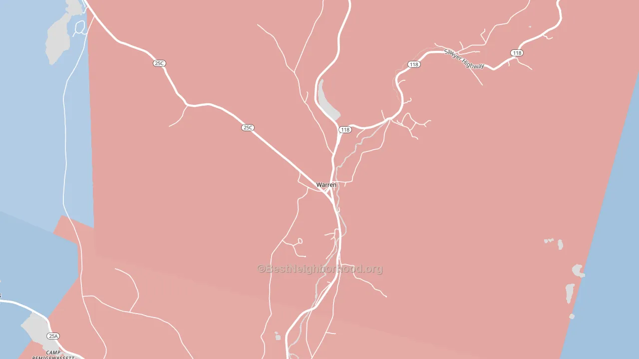 Warren, NH block-group political-lean map