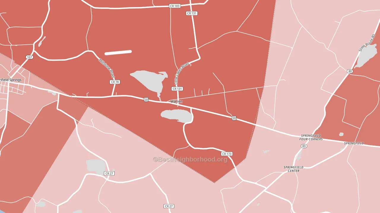 Warren, NY block-group political-lean map