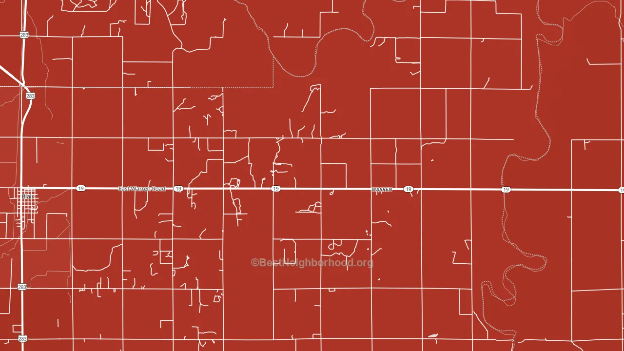Warren, OK block-group political-lean map