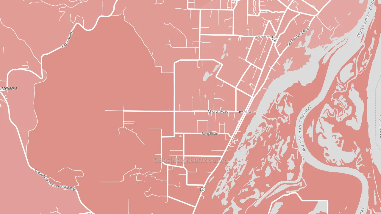 Warren, OR block-group political-lean map