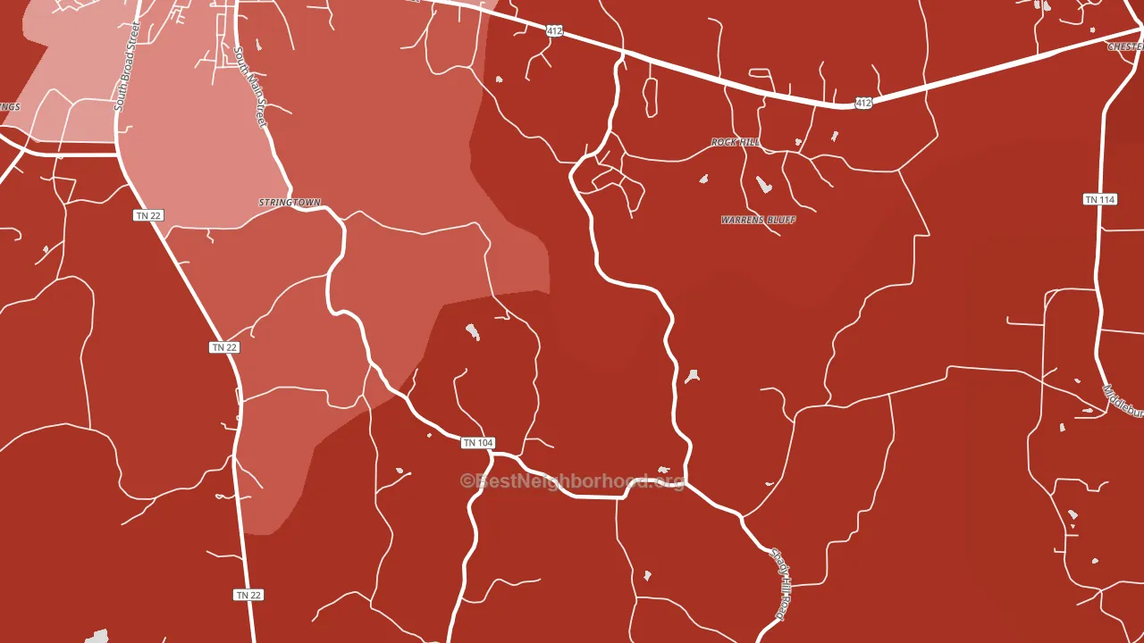 Warrens Bluff, TN block-group political-lean map