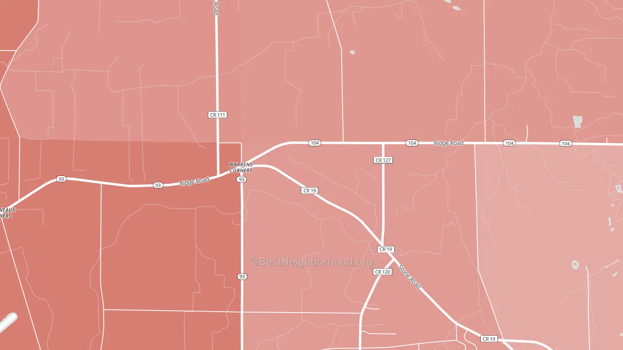 Warrens Corners, NY block-group political-lean map