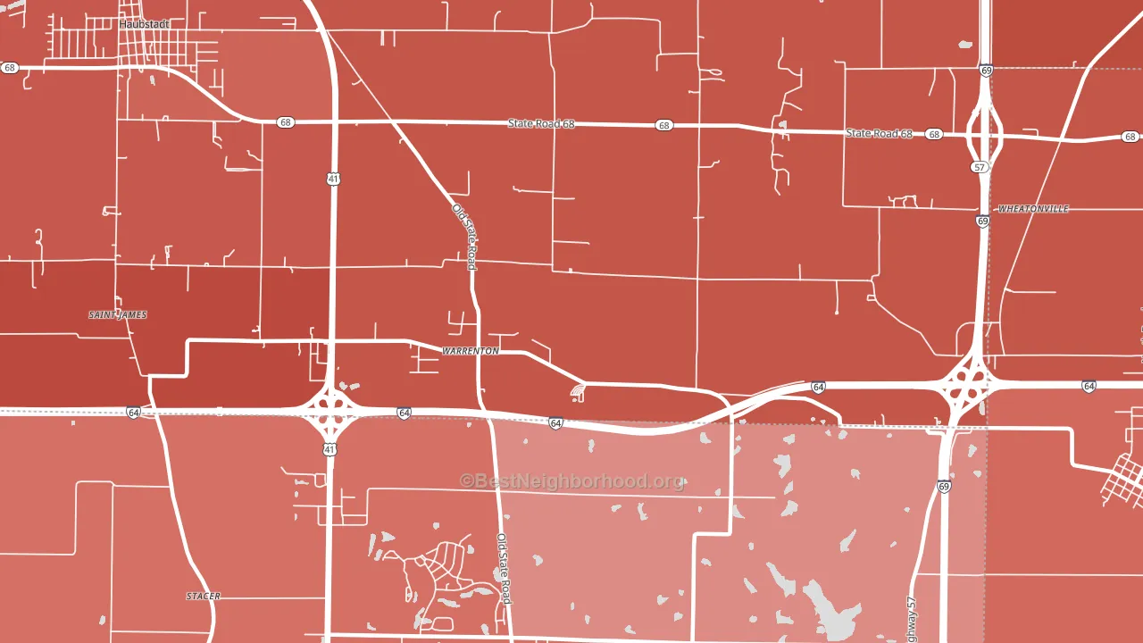 Warrenton, IN block-group political-lean map