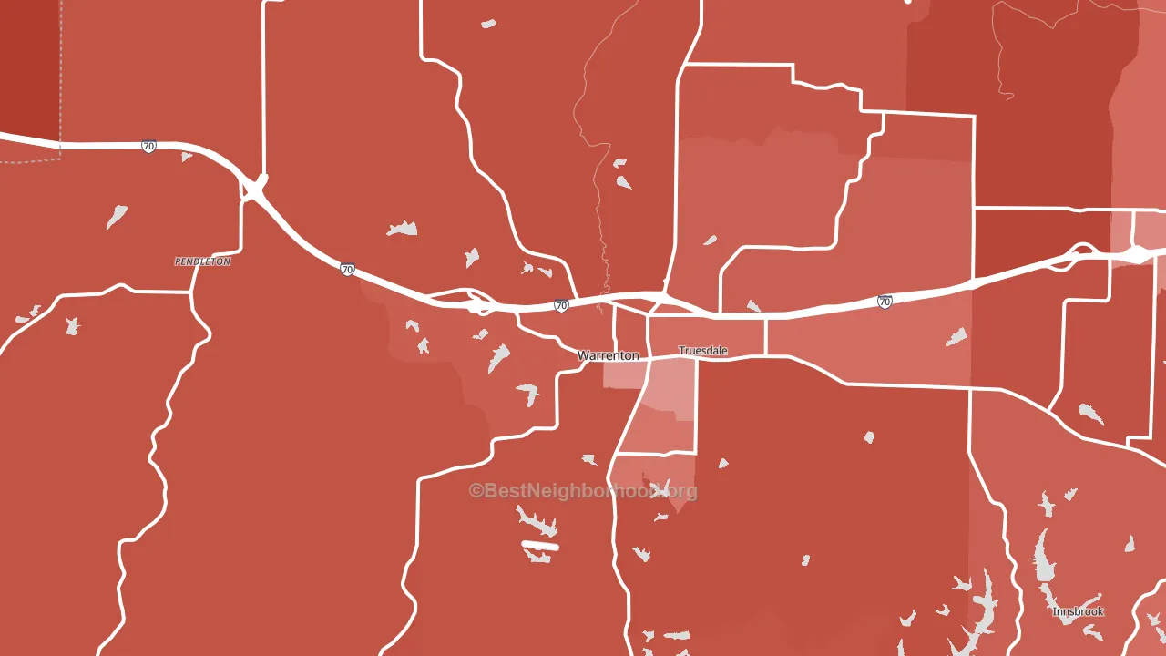 Warrenton, MO block-group political-lean map