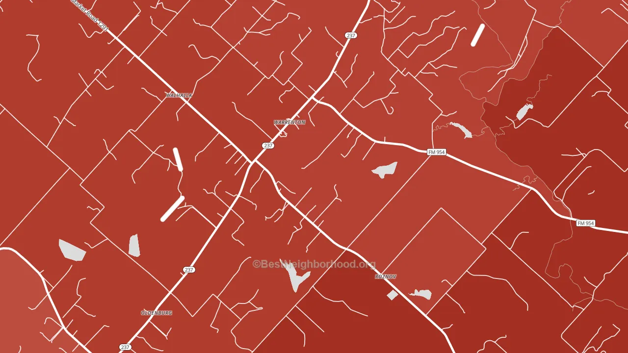 Warrenton, TX block-group political-lean map
