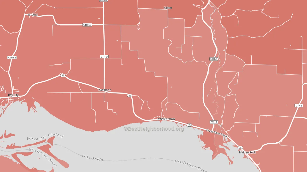 Warrentown, WI block-group political-lean map