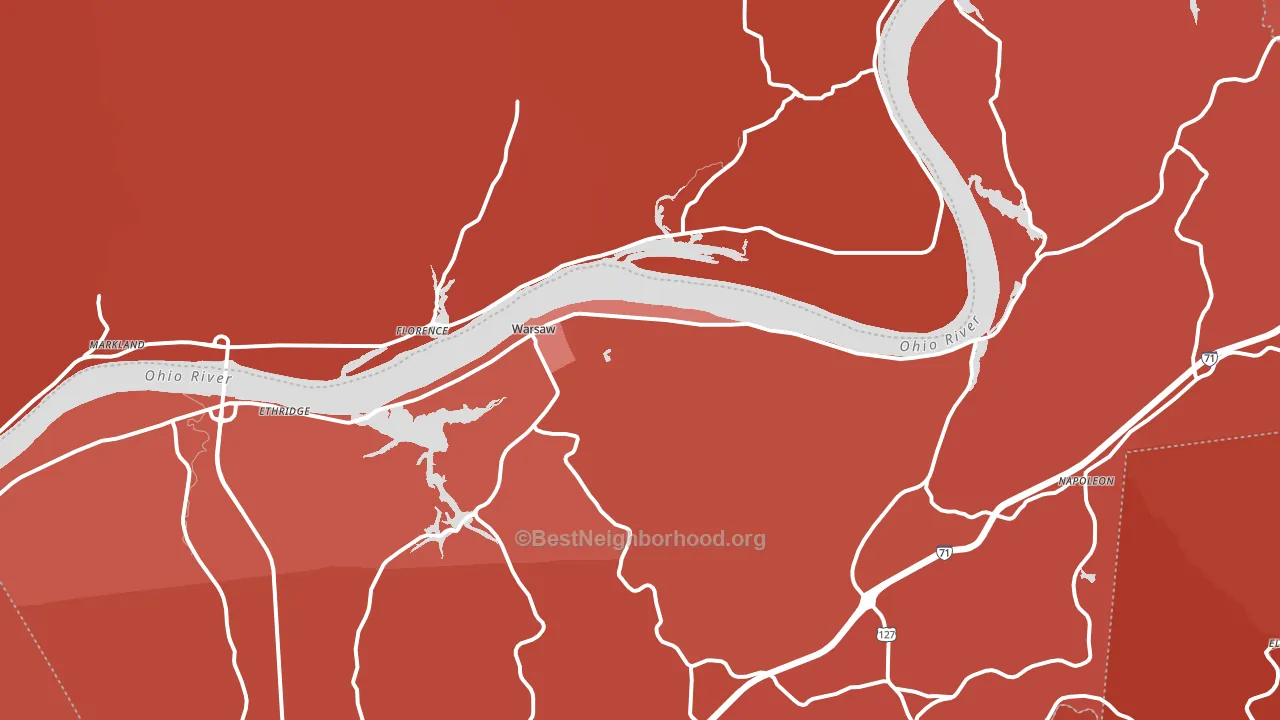 Warsaw, KY block-group political-lean map