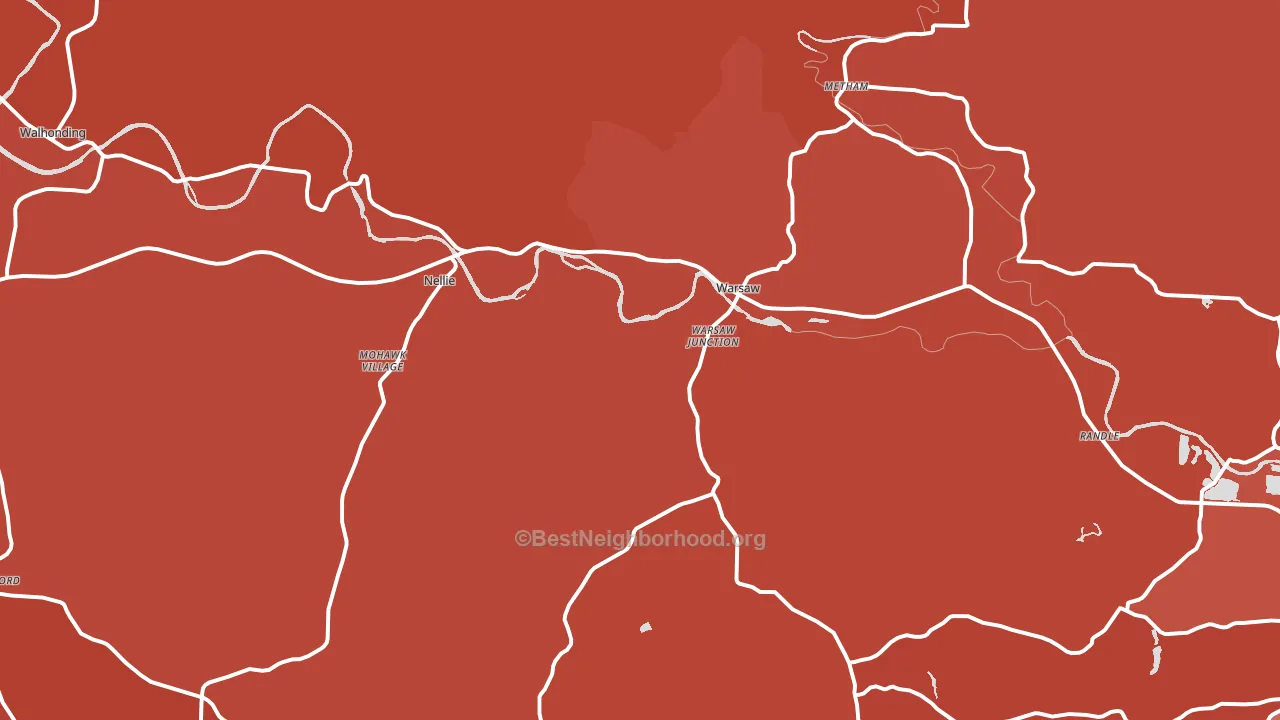 Warsaw, OH block-group political-lean map