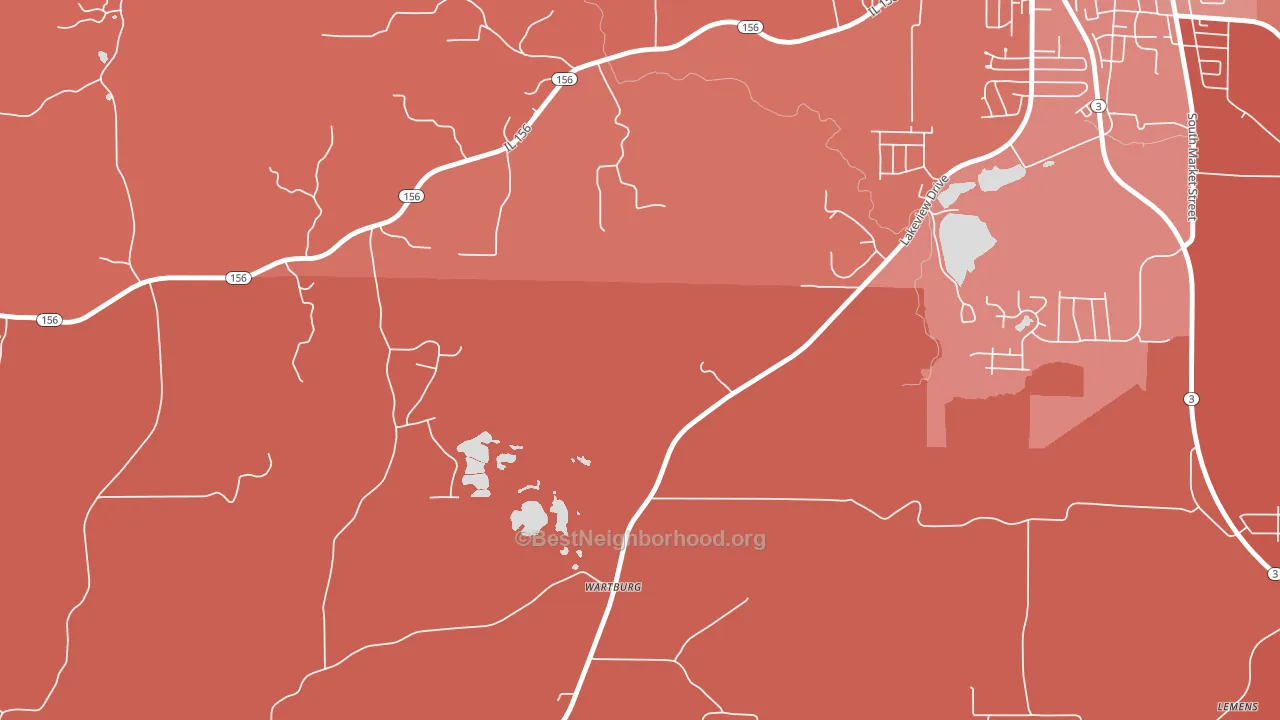 Wartburg, IL block-group political-lean map