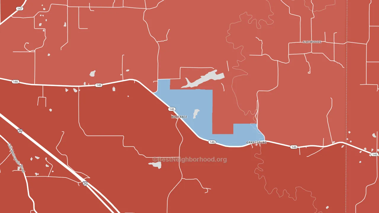 Wartrace, IL block-group political-lean map