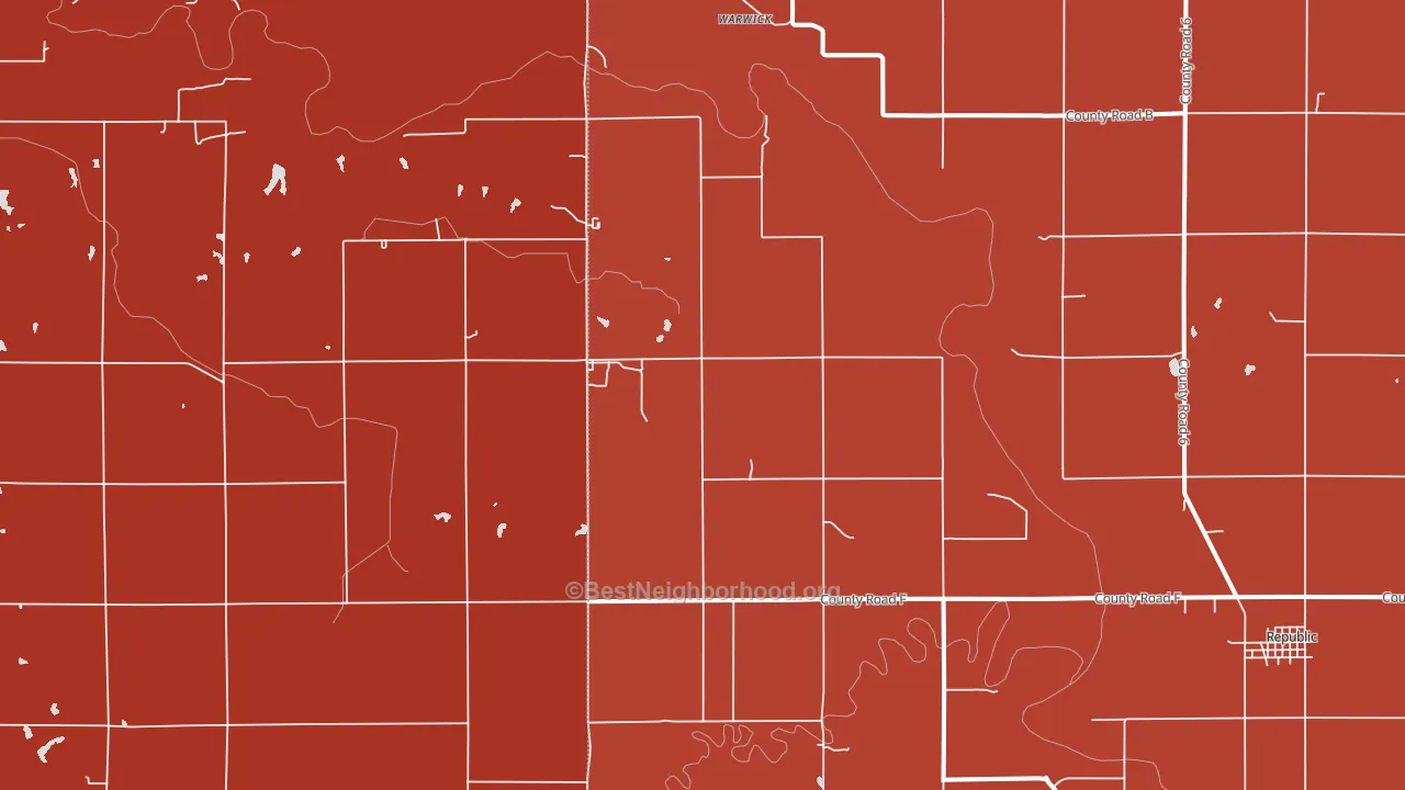 Warwick, KS block-group political-lean map