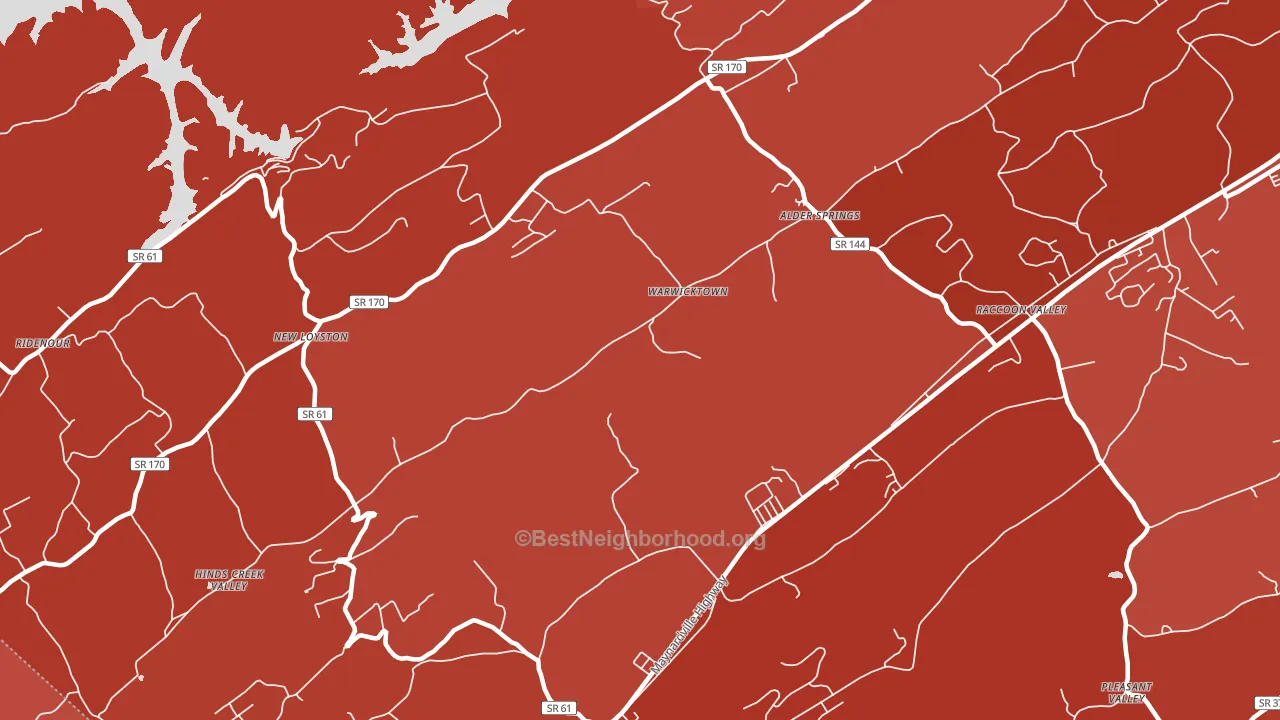 Warwicktown, TN block-group political-lean map