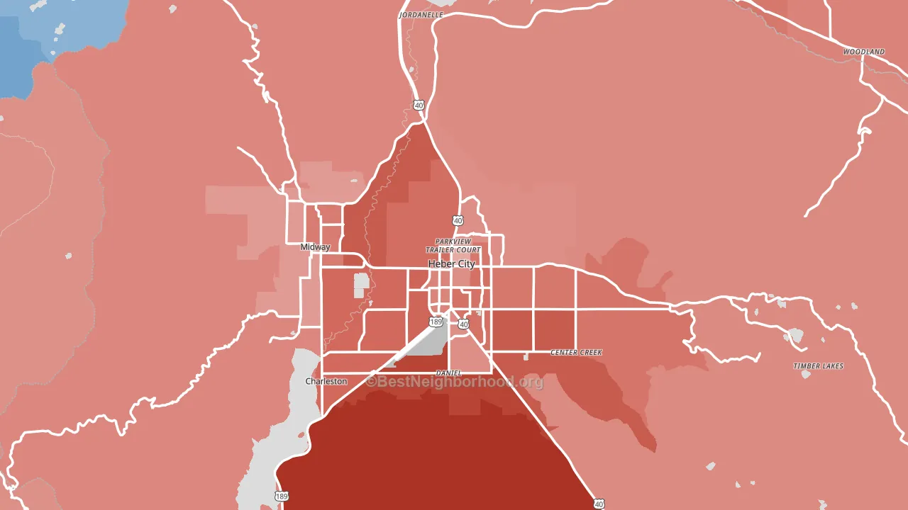 Wasatch County, UT block-group political-lean map