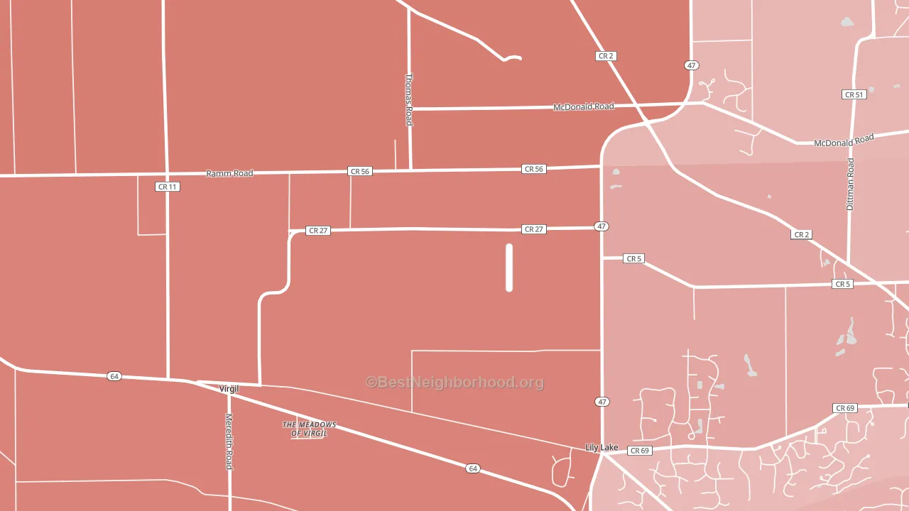Wasco, IL block-group political-lean map