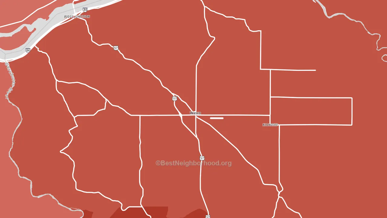 Wasco, OR block-group political-lean map