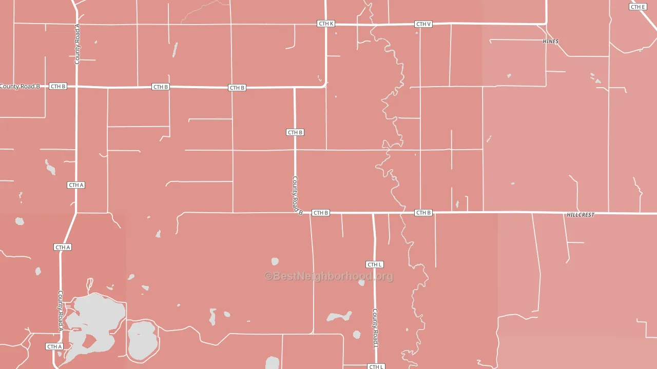 Wascott, WI block-group political-lean map