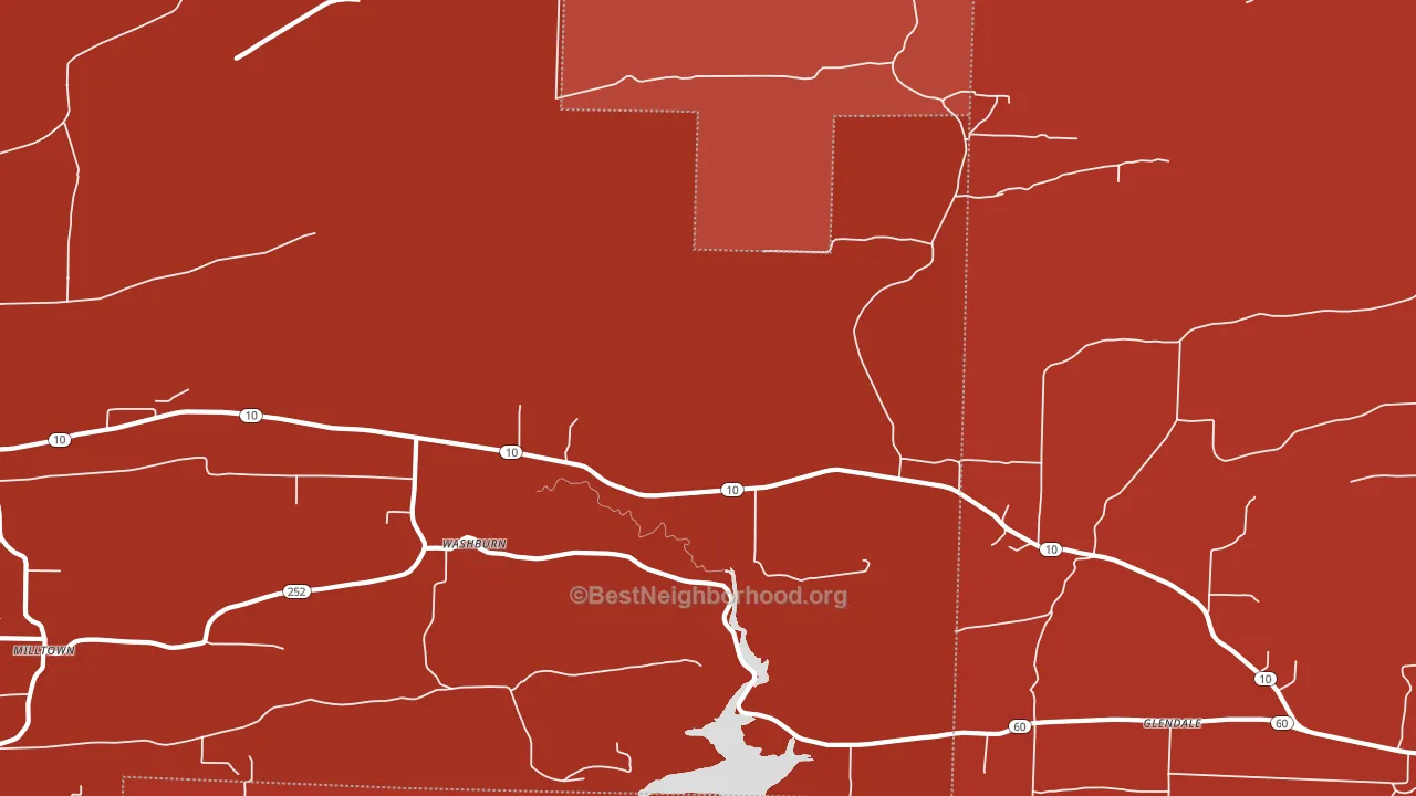 Washburn, AR block-group political-lean map