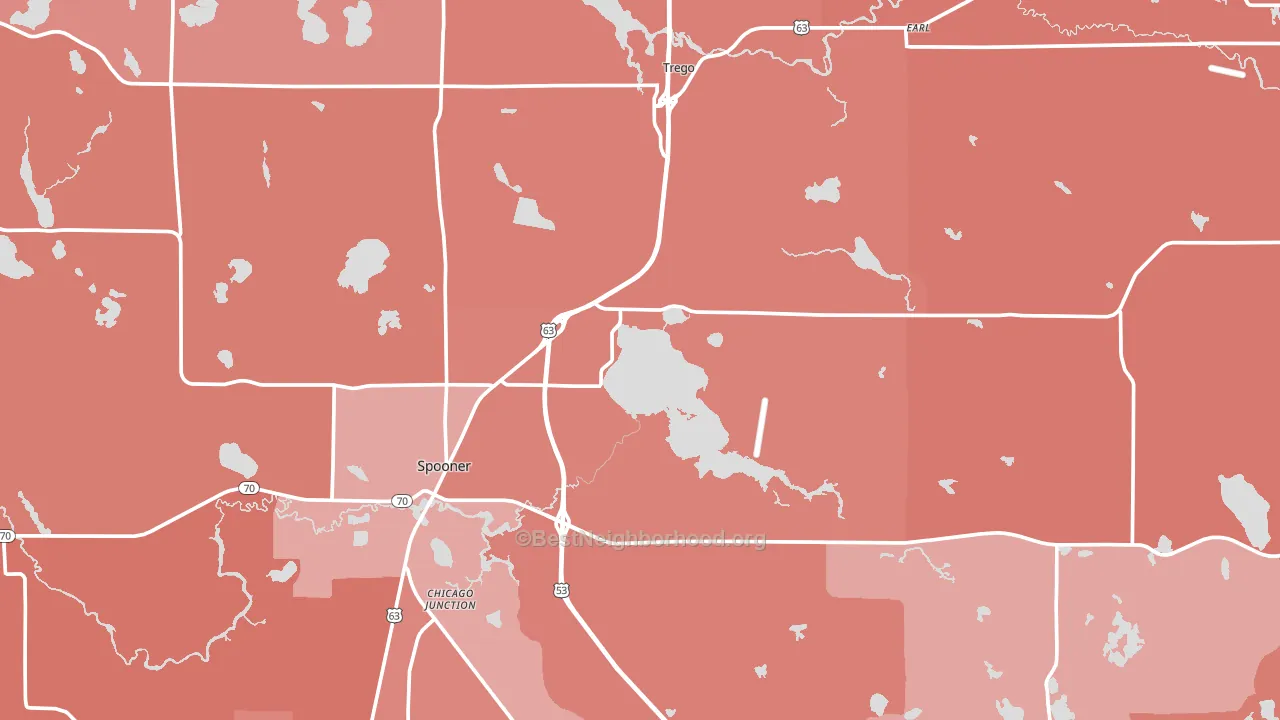 Washburn County, WI block-group political-lean map