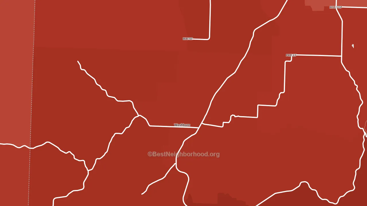 Washburn, MO block-group political-lean map