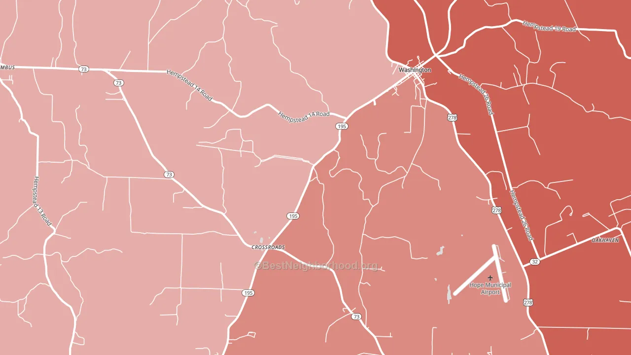 Washington, AR block-group political-lean map
