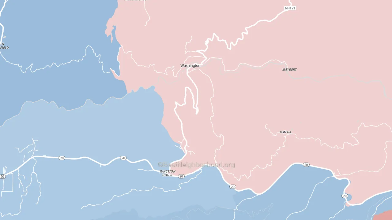 Washington, CA block-group political-lean map