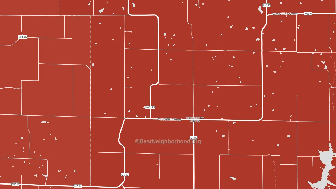 Washington Center, MO block-group political-lean map
