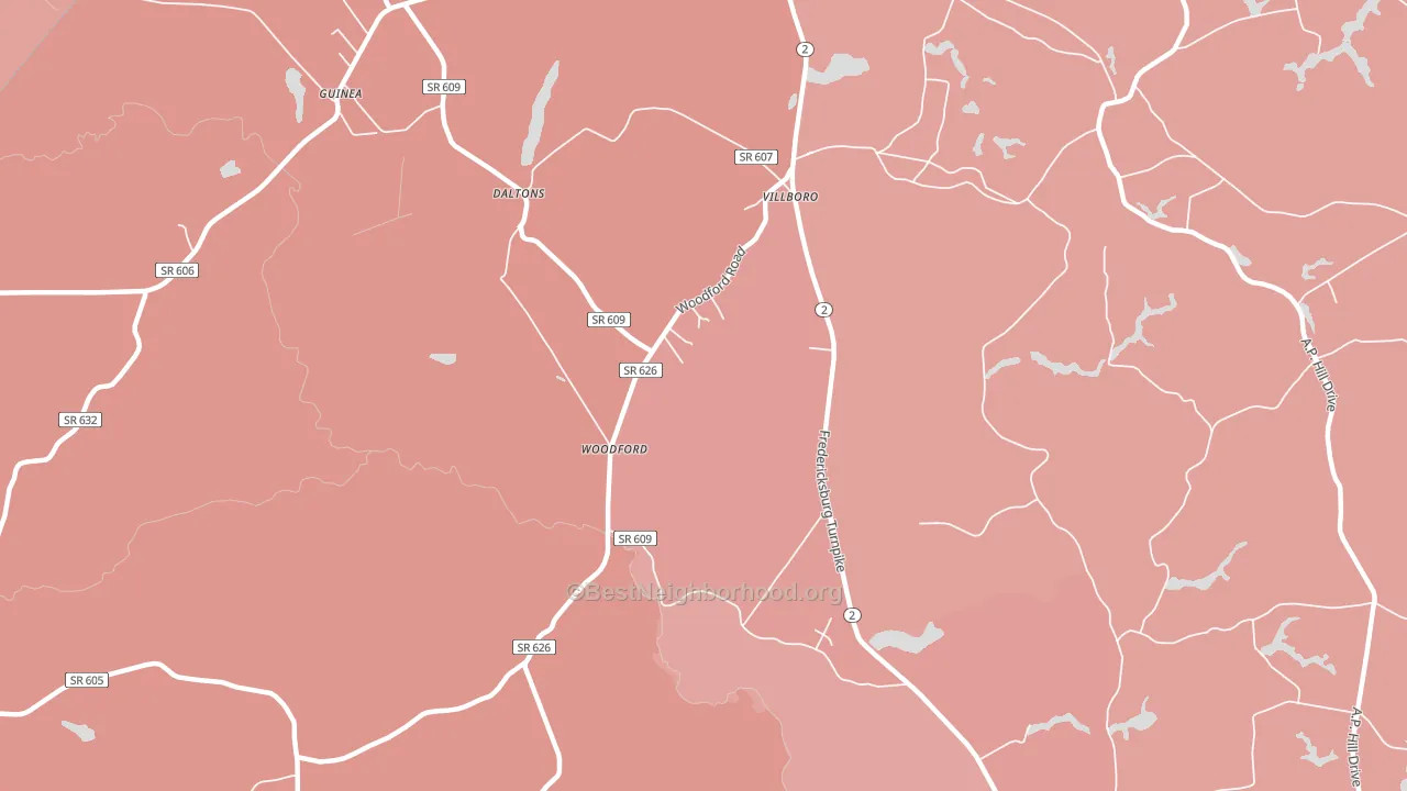 Washington Corner, VA block-group political-lean map