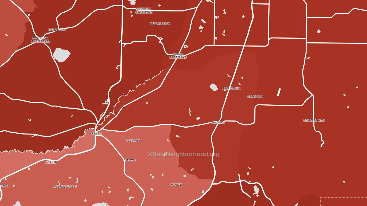 Washington County, FL block-group political-lean map