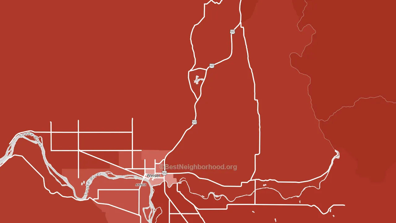 Washington County, ID block-group political-lean map