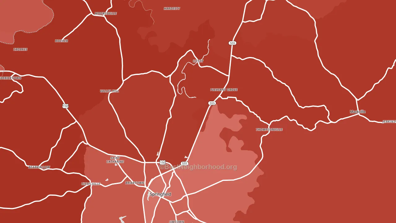 Washington County, KY block-group political-lean map
