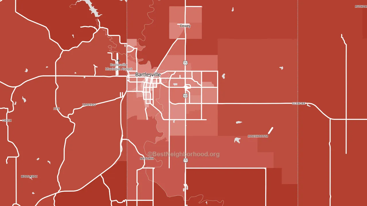 Washington County, OK block-group political-lean map