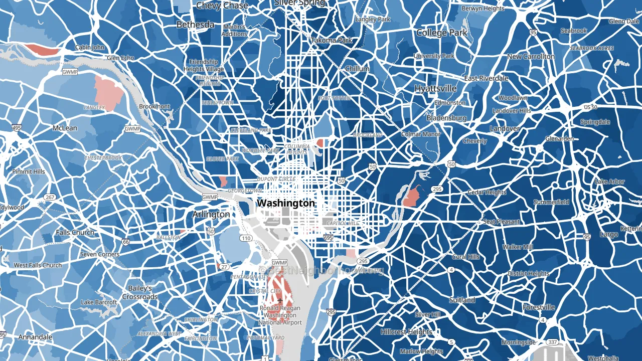 Washington, DC block-group political-lean map