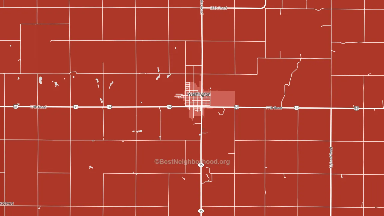 Washington, KS block-group political-lean map