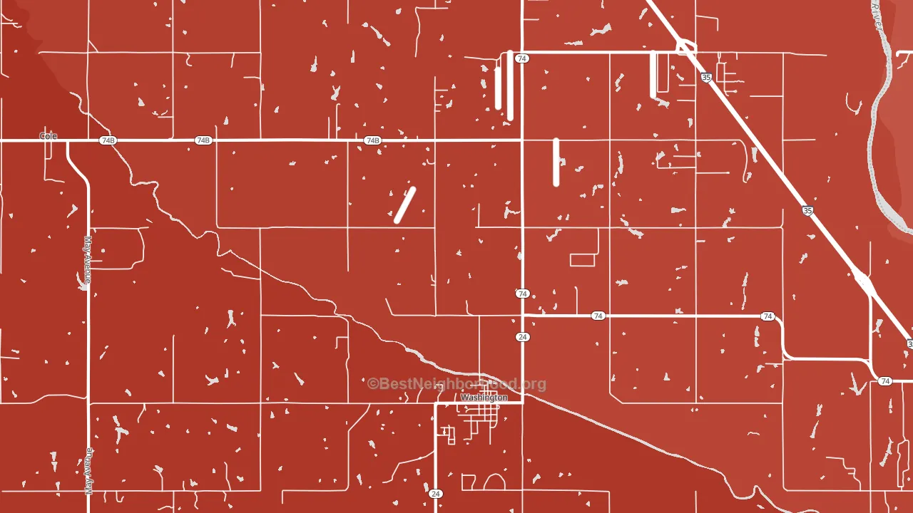 Washington, OK block-group political-lean map