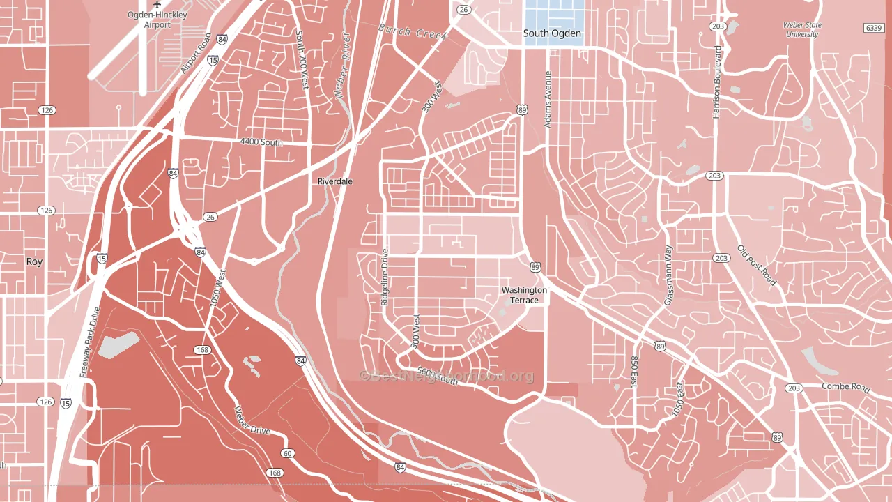 Washington Terrace, UT block-group political-lean map