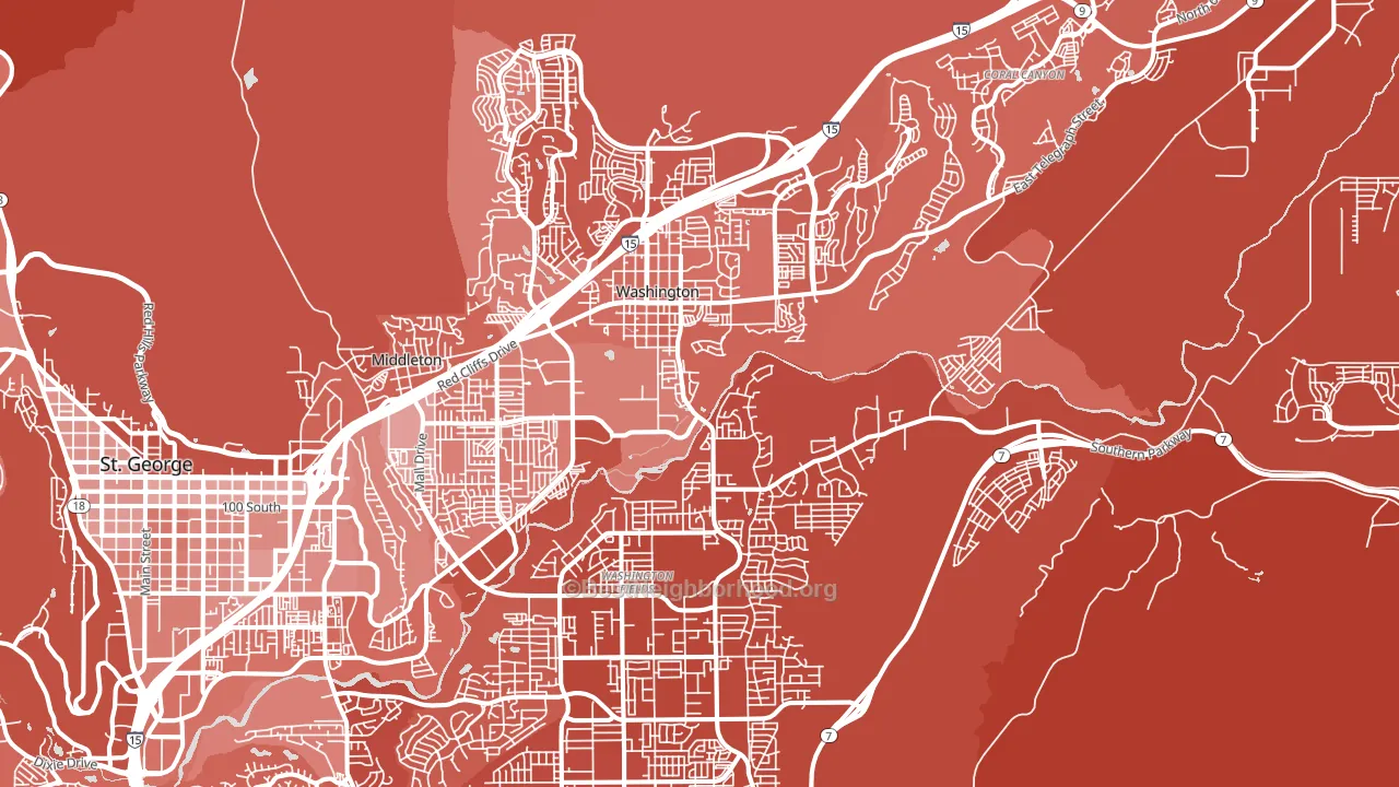 Washington, UT block-group political-lean map