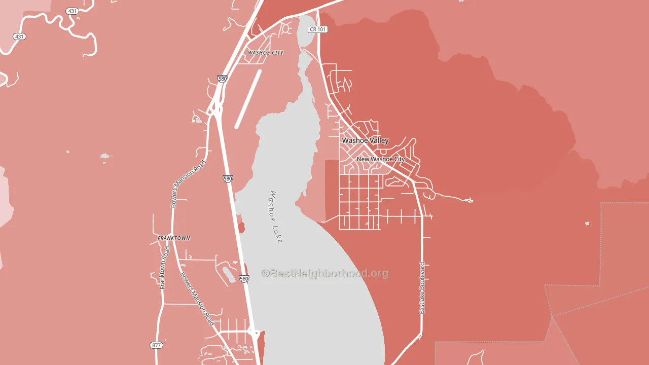 Washoe Valley, NV block-group political-lean map