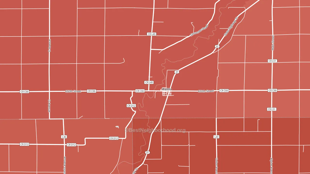 Washta, IA block-group political-lean map