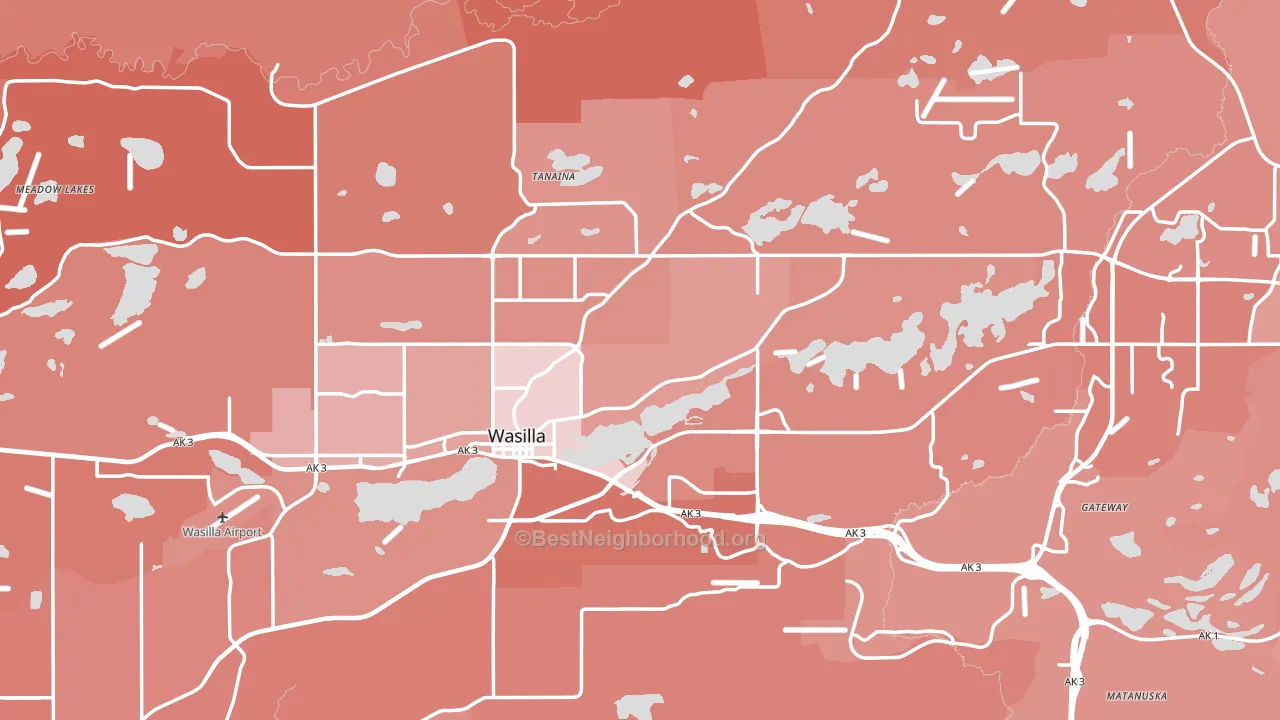 Wasilla, AK block-group political-lean map