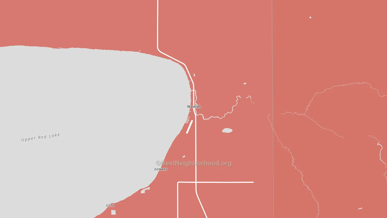 Waskish, MN block-group political-lean map