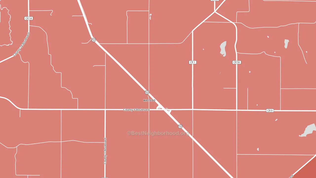 Wastedo, MN block-group political-lean map