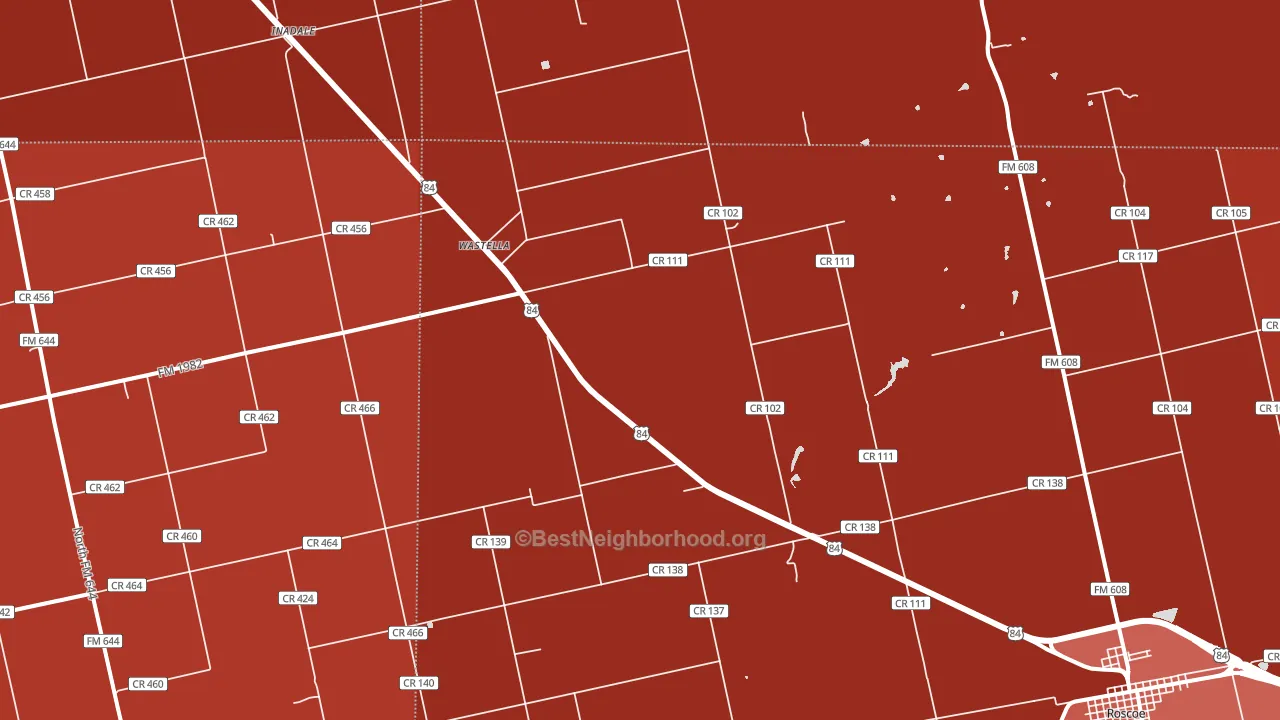 Wastella, TX block-group political-lean map