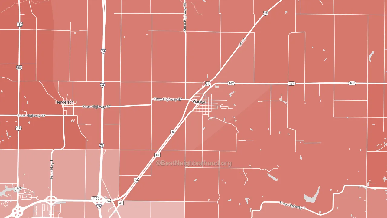 Wataga, IL block-group political-lean map