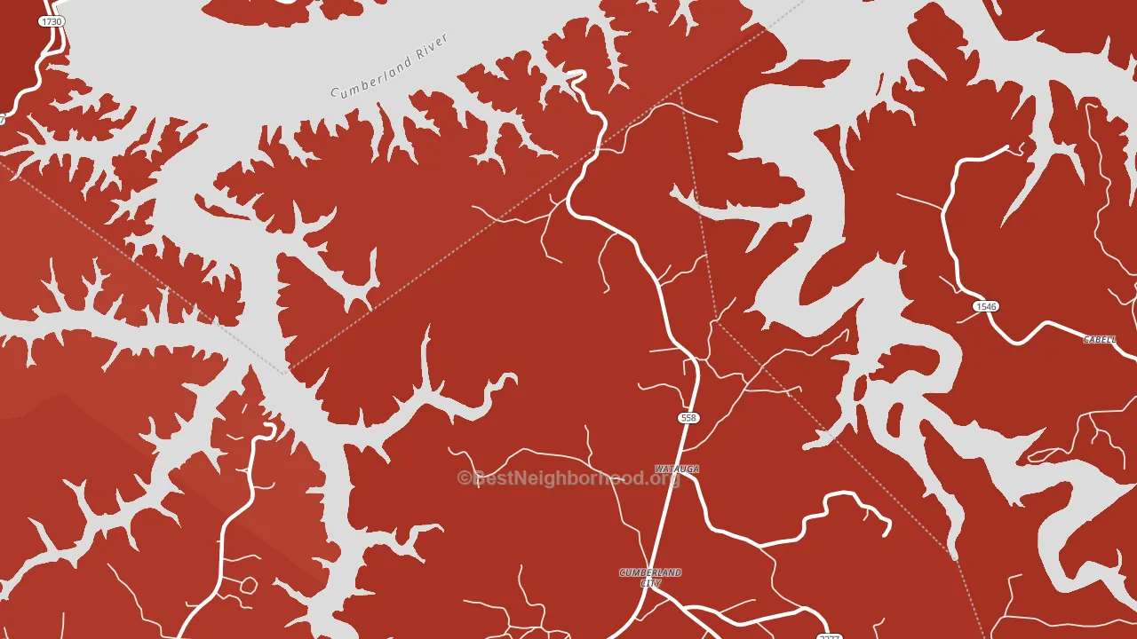 Watauga, KY block-group political-lean map