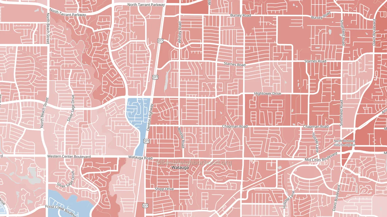 Watauga, TX block-group political-lean map