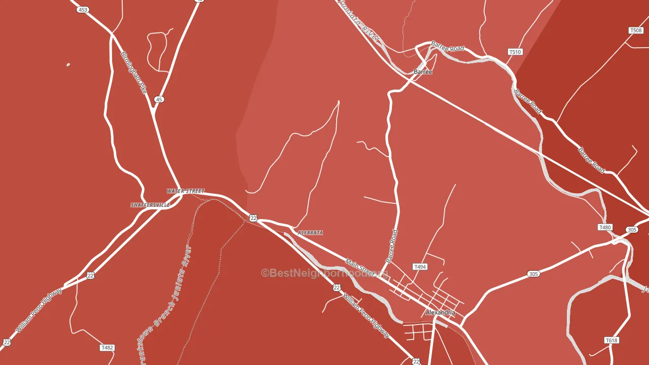 Water Street, PA block-group political-lean map