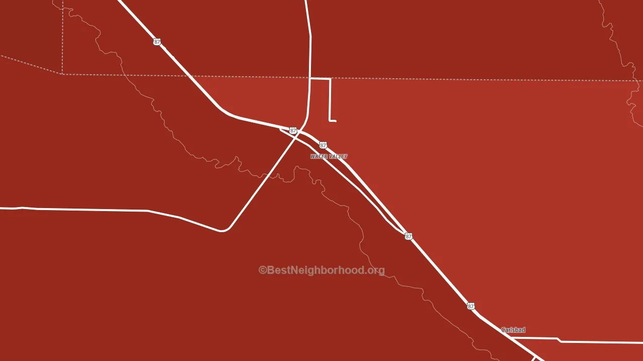 Water Valley, TX block-group political-lean map
