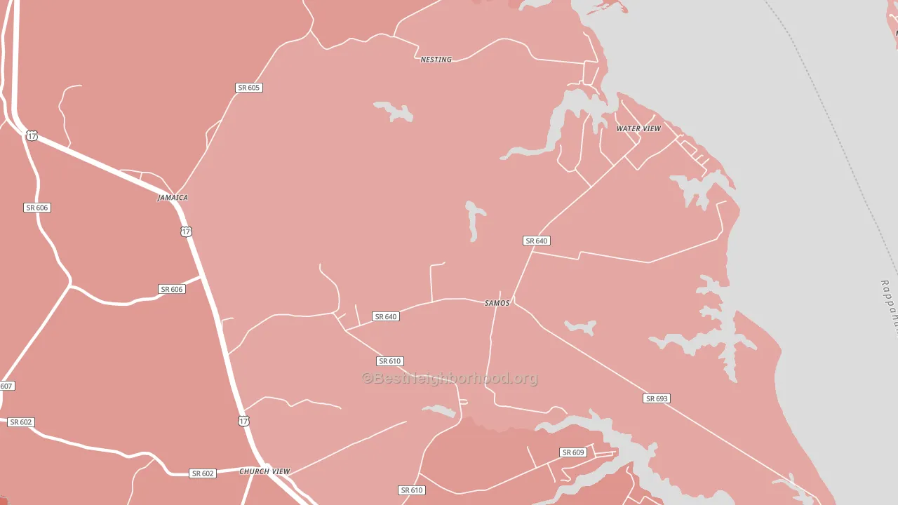Water View, VA block-group political-lean map