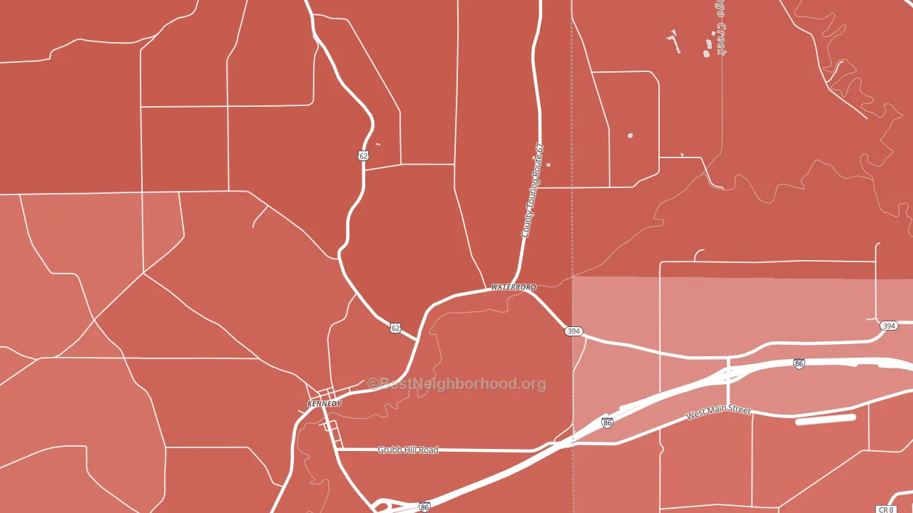 Waterboro, NY block-group political-lean map